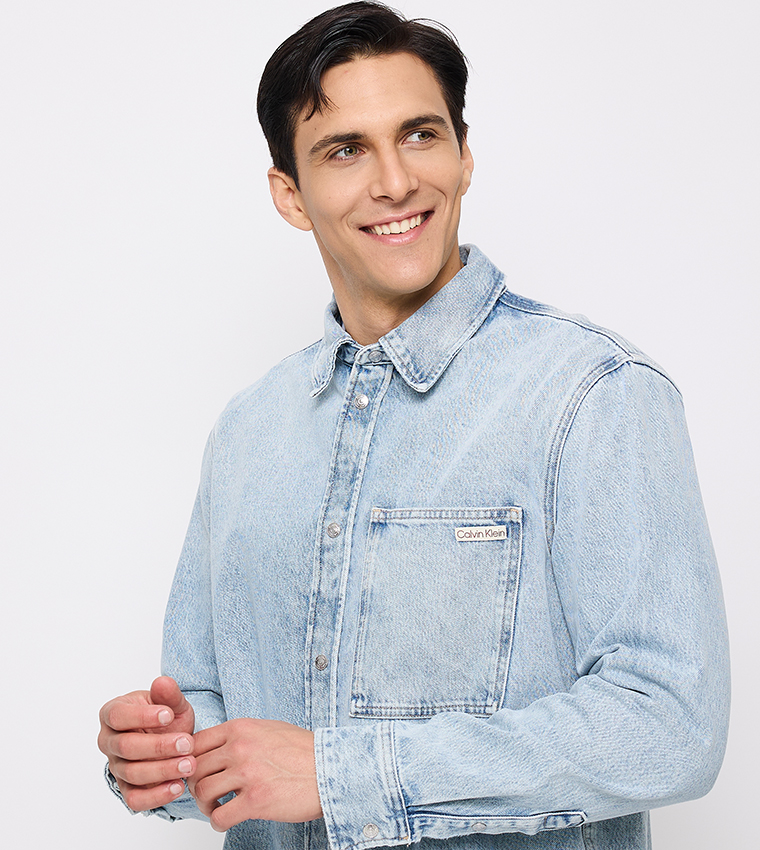 Washed Long Sleeves Denim Shirt