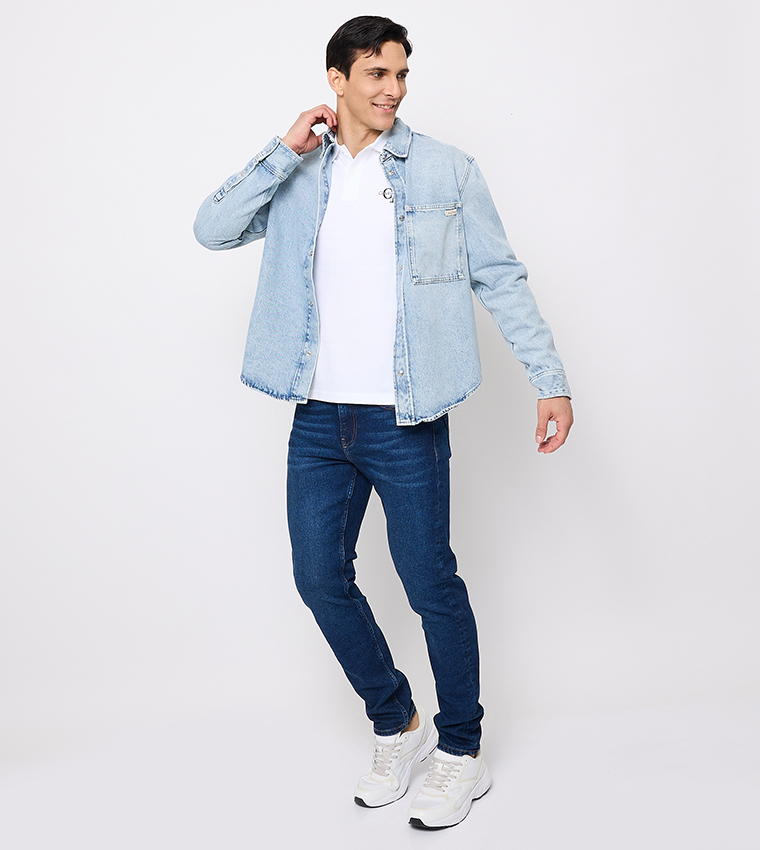 Washed Long Sleeves Denim Shirt
