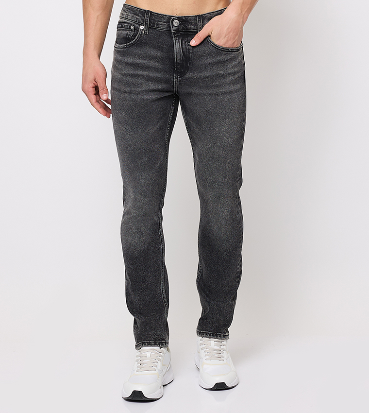 Faded Mid Rise Slim Fit Jeans