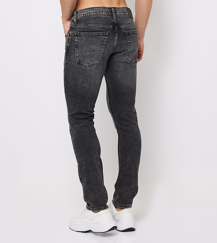Faded Mid Rise Slim Fit Jeans