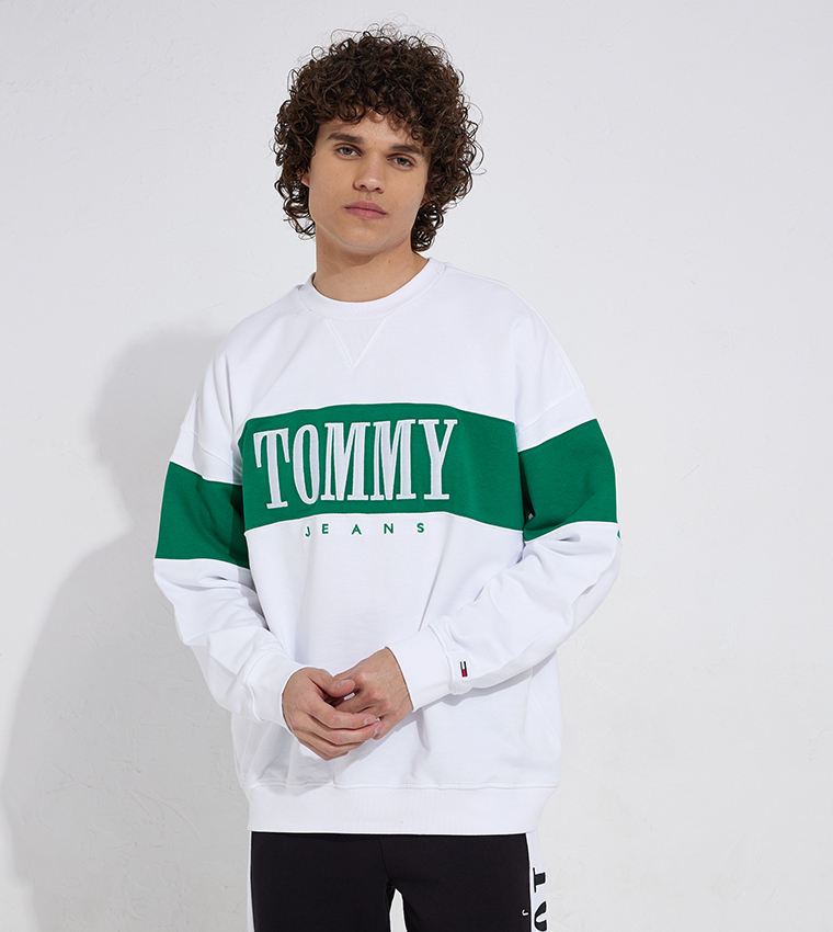 Tommy jeans colour hot sale block logo sweatshirt