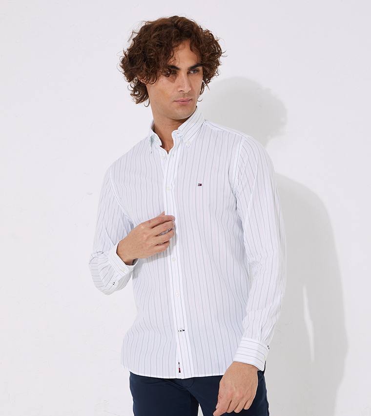 Tommy hilfiger deals grandad collar shirt