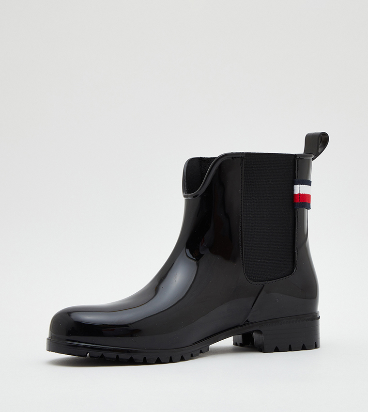 Buy Tommy Hilfiger Ankle Rain Chelsea Boots In Black 6thStreet Oman