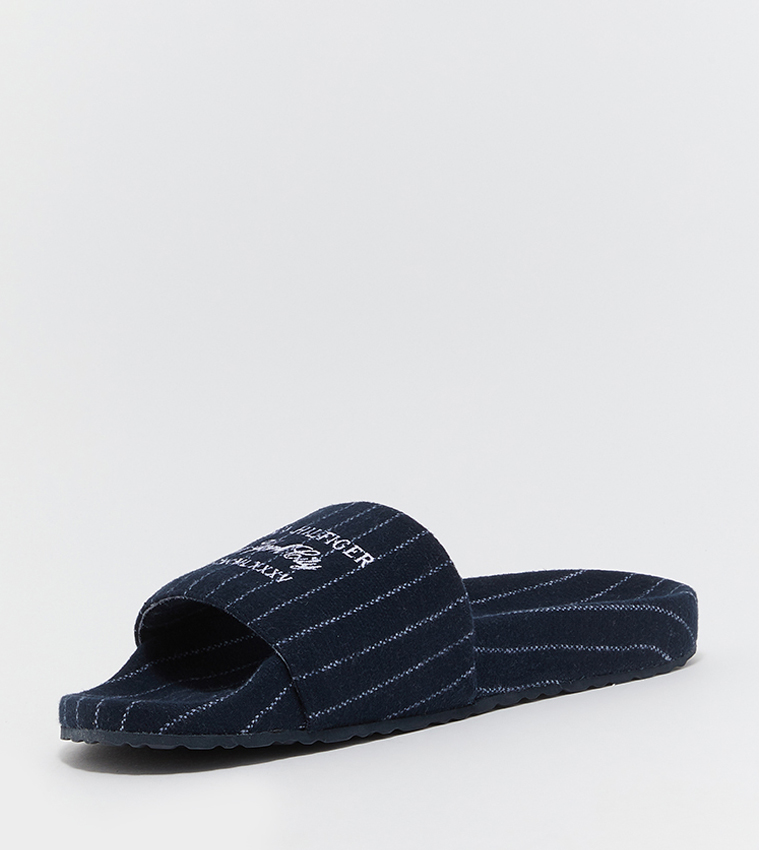 Buy Tommy Hilfiger Warm Lined Pool Slides In Navy 6thStreet UAE