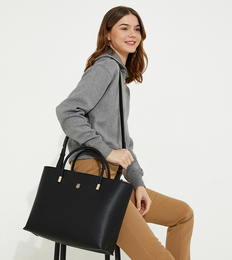 Buy Tommy Hilfiger New Casual Metal Accent Satchel Bag In Black | 6thStreet  Qatar