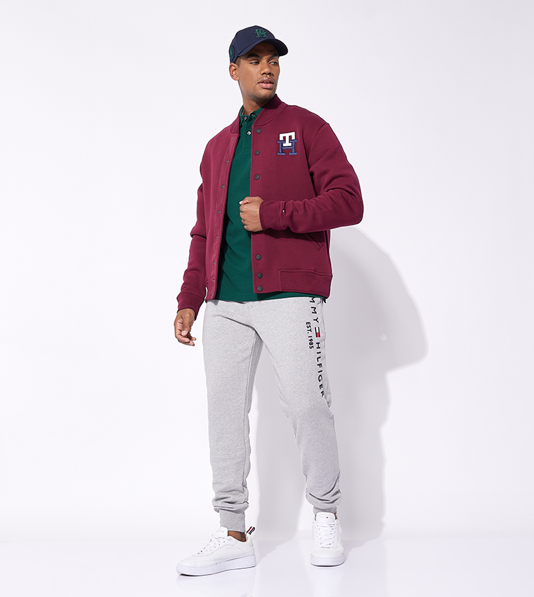 Maroon tommy online hilfiger jacket