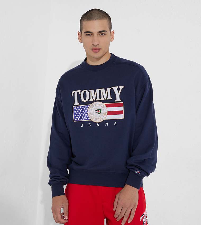 Tommy jeans sale crew crest sweater