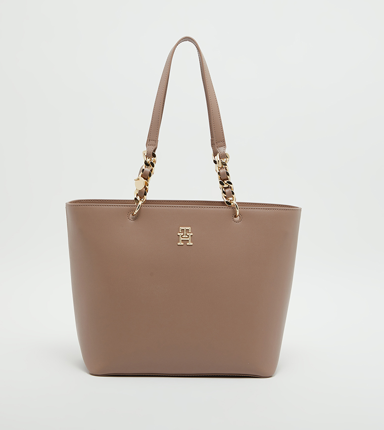 Buy Tommy Hilfiger Metal Accent Tote Bag In Brown 6thStreet UAE