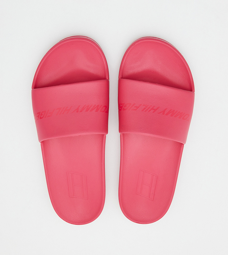 Tommy hilfiger sliders on sale pink