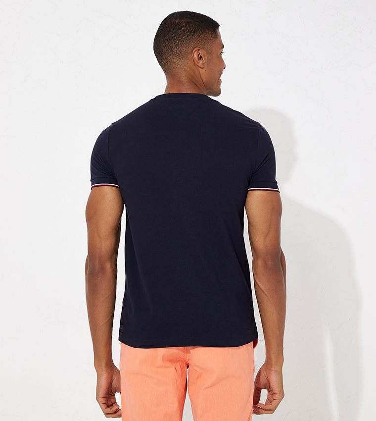 Tommy Hilfiger Slim-Fit Tipped T-Shirt Navy