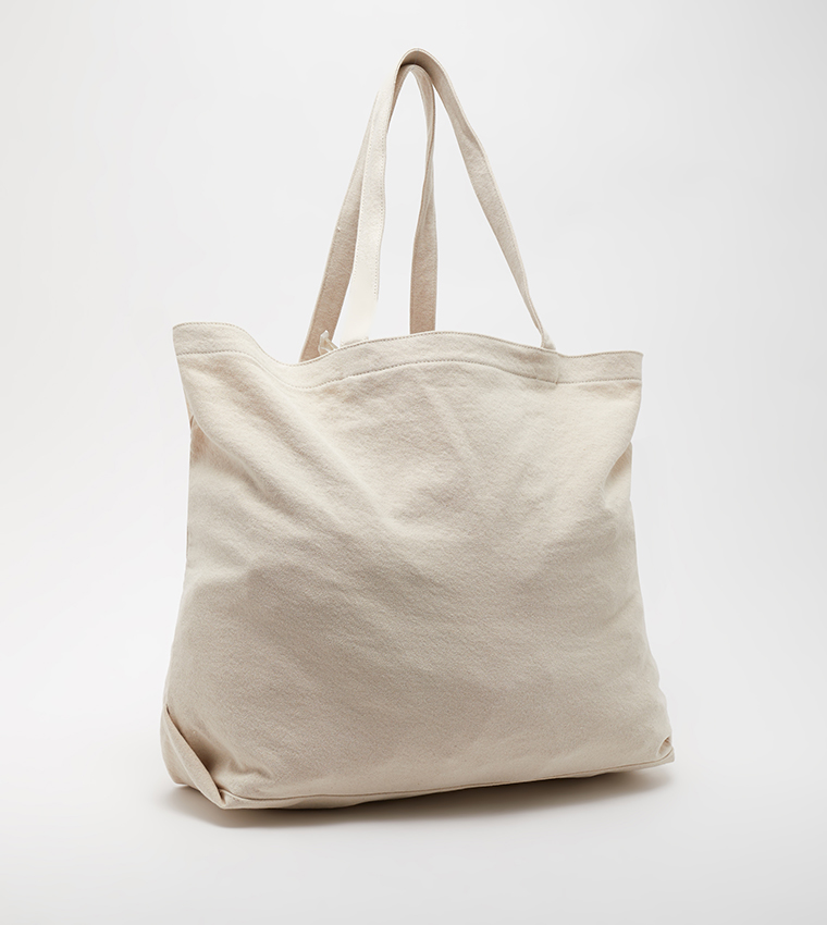 Logo Printed Canvas Tote Bag