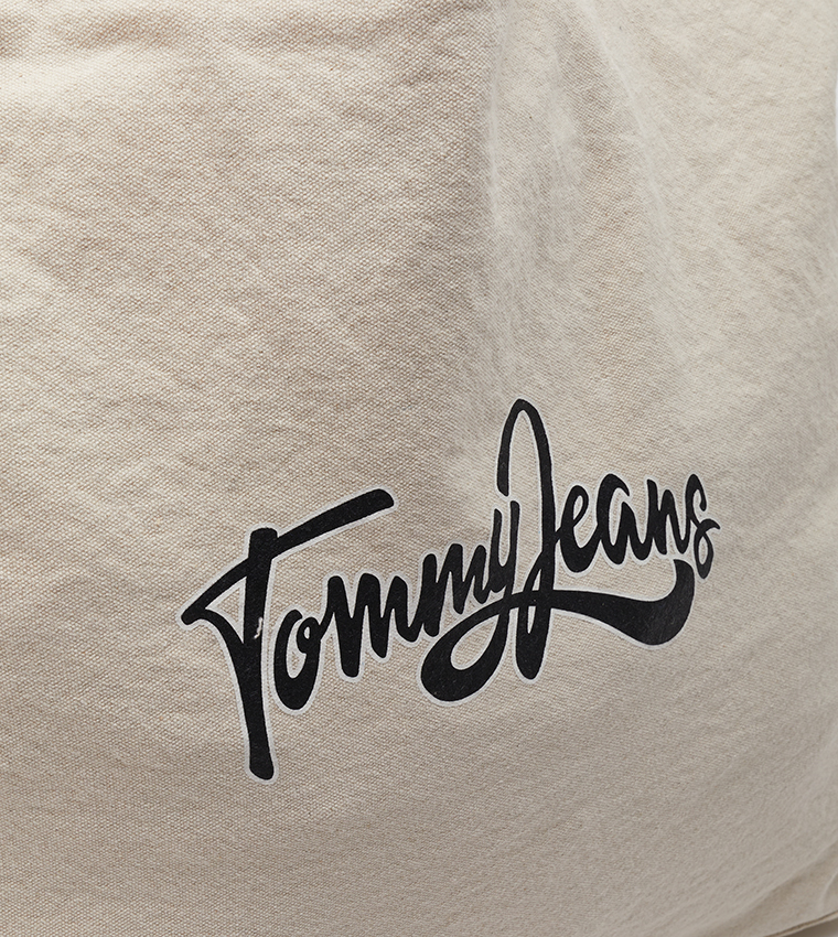 Logo Printed Canvas Tote Bag
