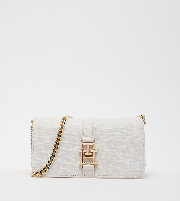 Buy Tommy Hilfiger Textured Mini Crossbody Bag In Beige
