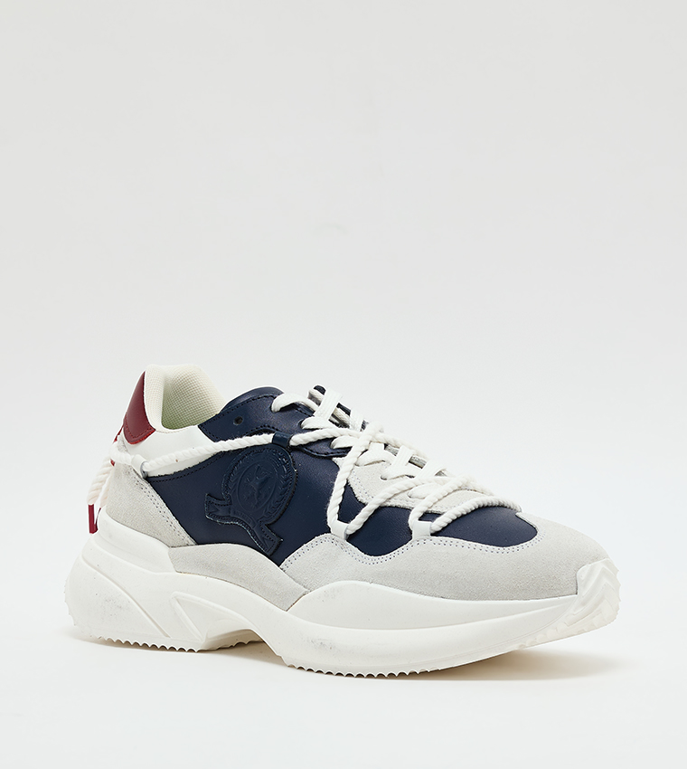 Color Block Lace-Up Sneakers