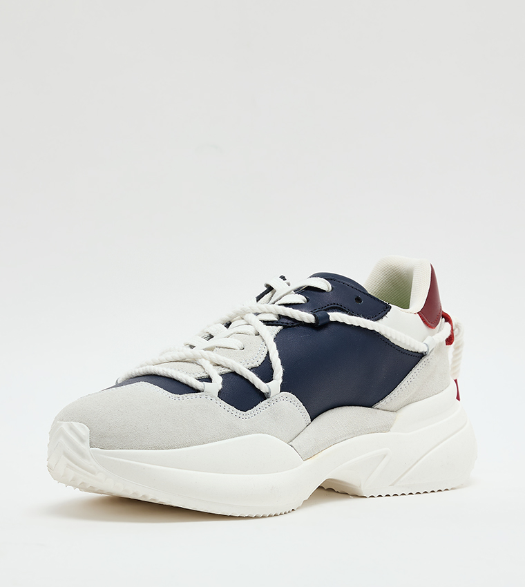 Color Block Lace-Up Sneakers