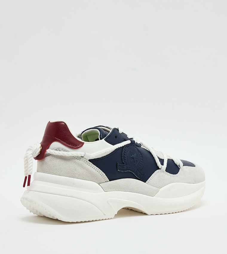 Color Block Lace-Up Sneakers