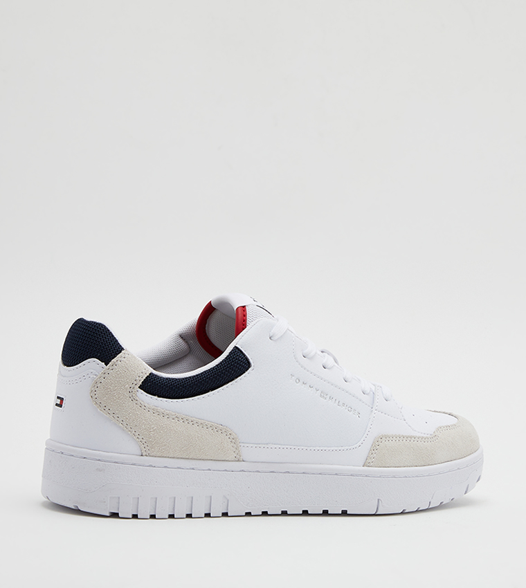 Leather Cupsole Lace-Up Sneakers