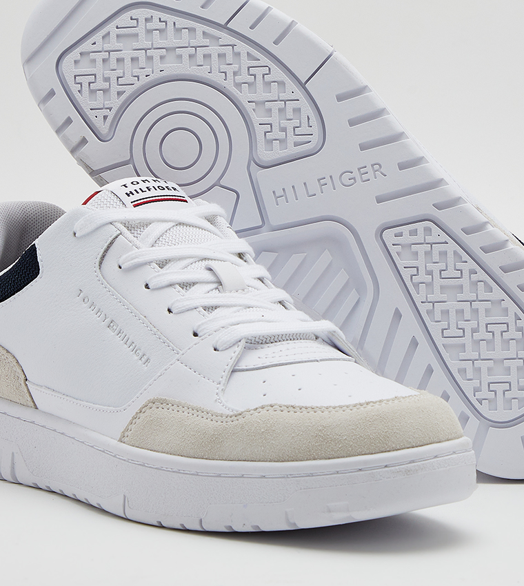 Leather Cupsole Lace-Up Sneakers
