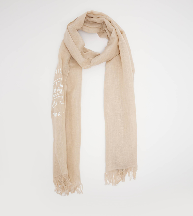 Monogram Print Woven Scarf