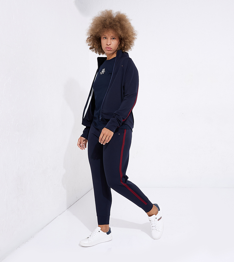 Buy Tommy Hilfiger Logo Embroidered Elastic Waist Joggers In Navy 6thStreet UAE