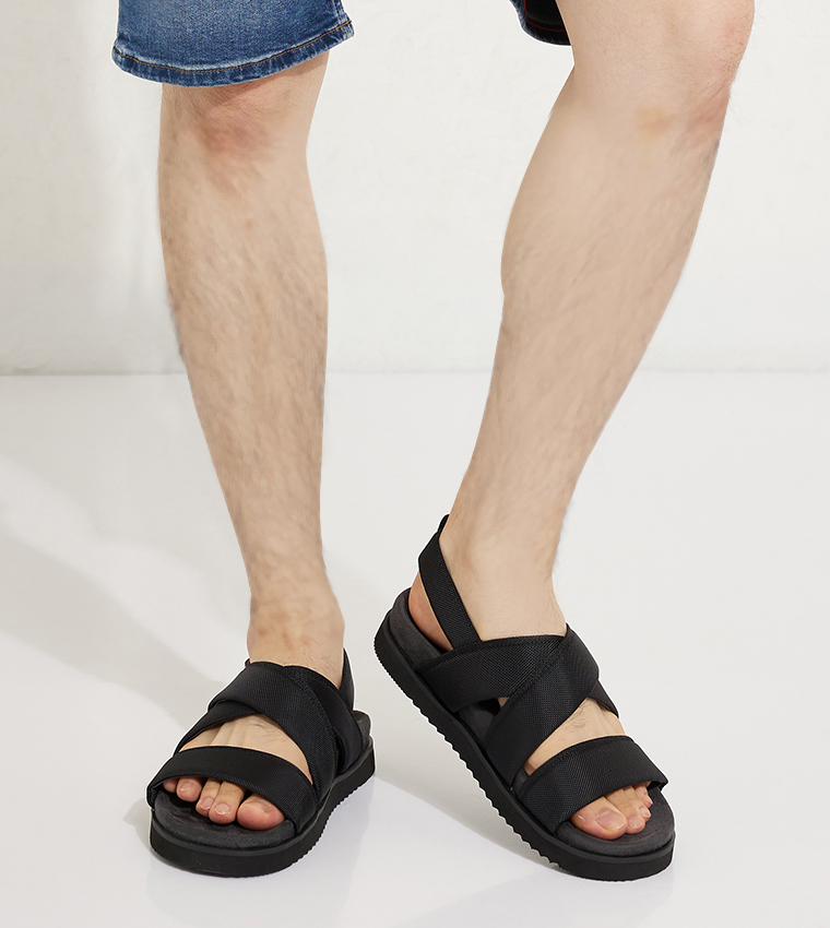 Buy Tommy Hilfiger Slingback Open Toe Comfort Sandals In Black ...
