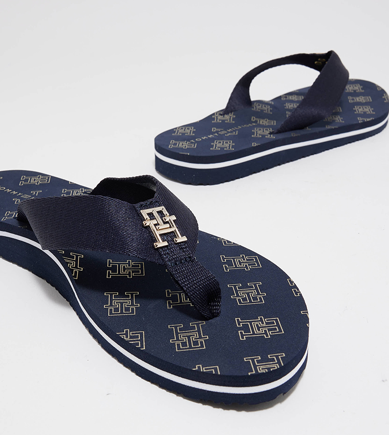 Buy Tommy Hilfiger Monogram Elevated Flip Flop In Navy 6thStreet UAE