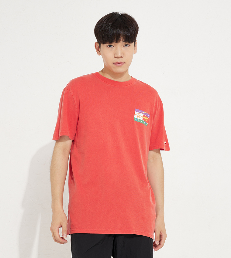 T shirt cheap orange tommy