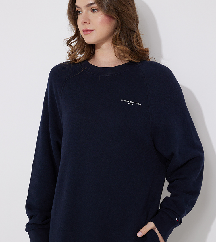 Logo Detail Crew Neck Sweat Dress