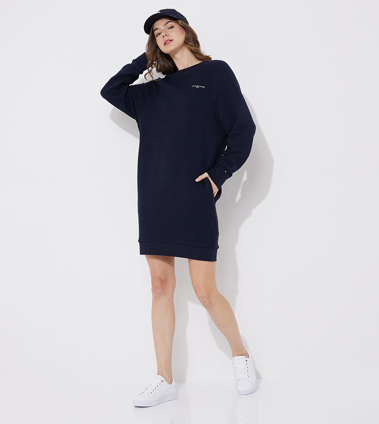 Logo Detail Crew Neck Sweat Dress