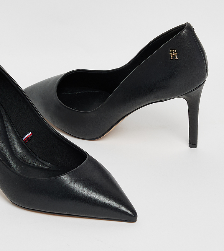 Monogram Plaque Stiletto Pumps