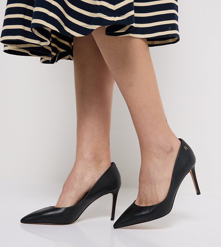 Monogram Plaque Stiletto Pumps