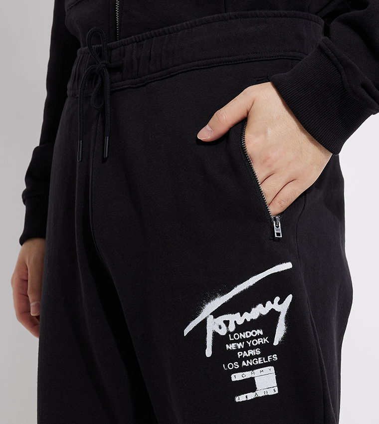 Logo Printed Drawstring Waist Joggers