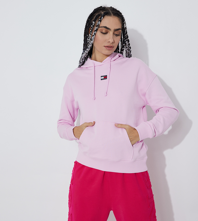 Pink tommy store hilfiger hoodie