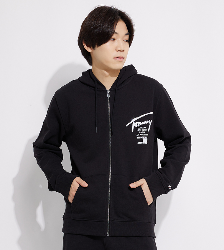 Logo Printed Hooded Jacket