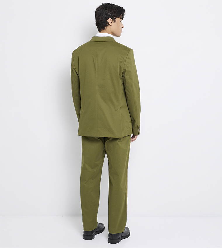 Solid Lapel Collar Blazer