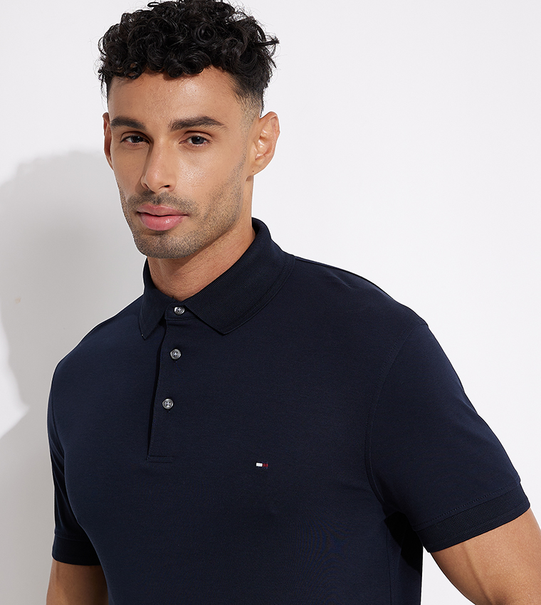 Buy Tommy Hilfiger DC ESS Interlock Solid Polo T Shirt In Navy ...