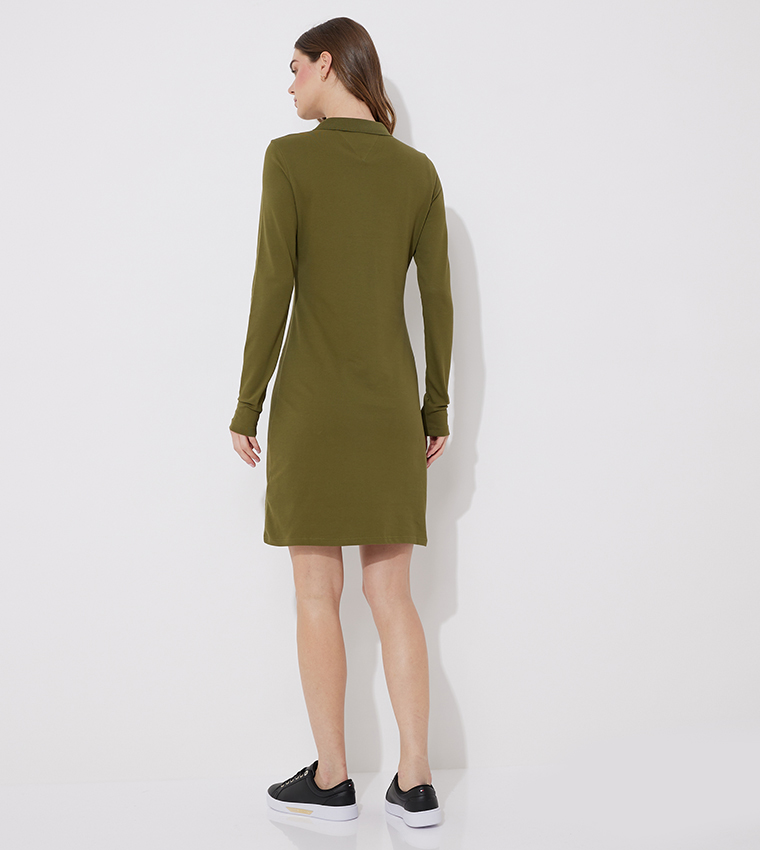 tommy hilfiger olive green dress Tommy Hilfiger Olive Green Utility Shirt Dress NWT Size 2