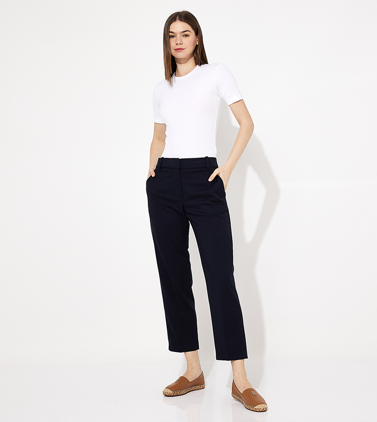 Solid Slim Fit Trousers