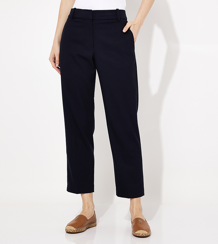 Solid Slim Fit Trousers