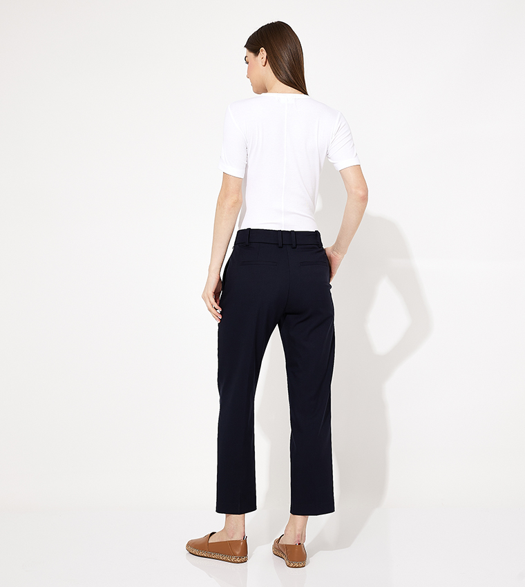 Solid Slim Fit Trousers