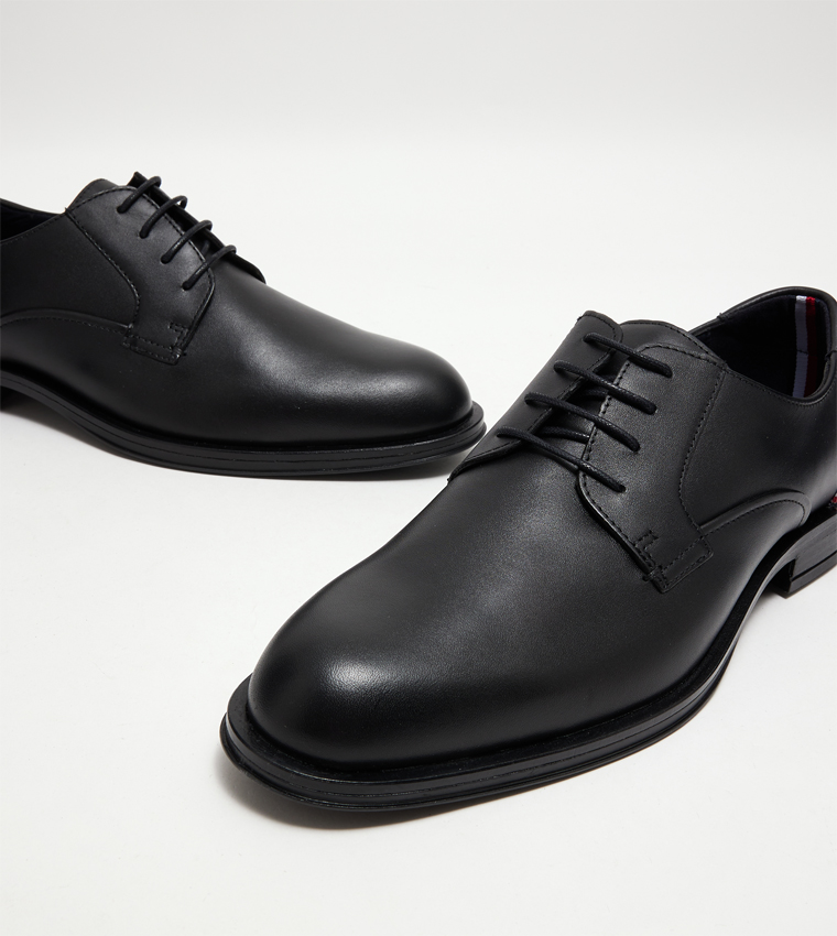 Buy Tommy Hilfiger Leather Lace Up Derby Shoes In Black | 6thStreet UAE