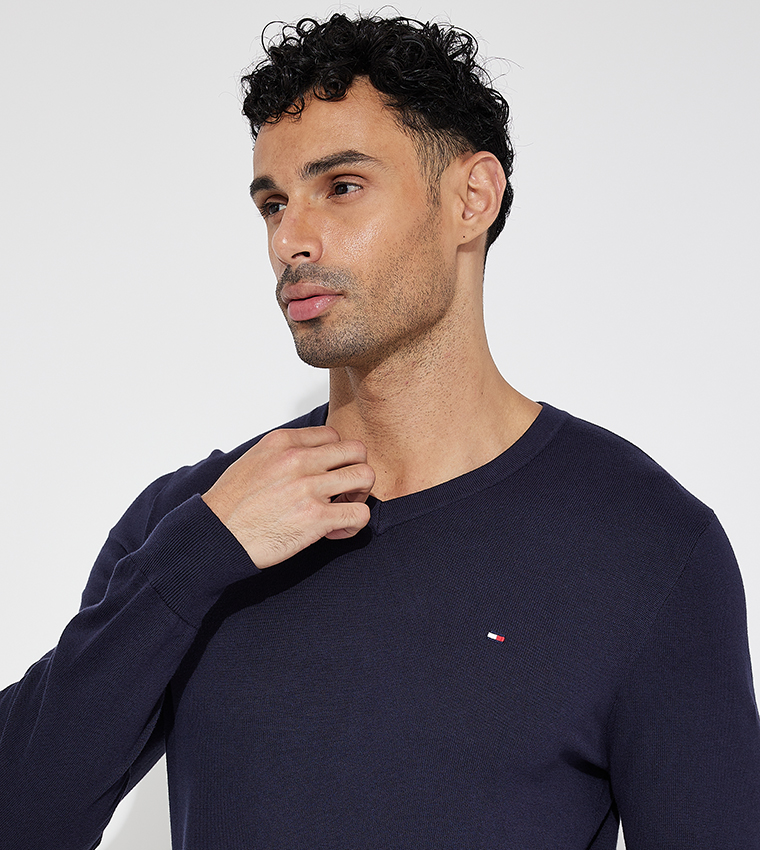 Logo Detail V-Neck Sweater