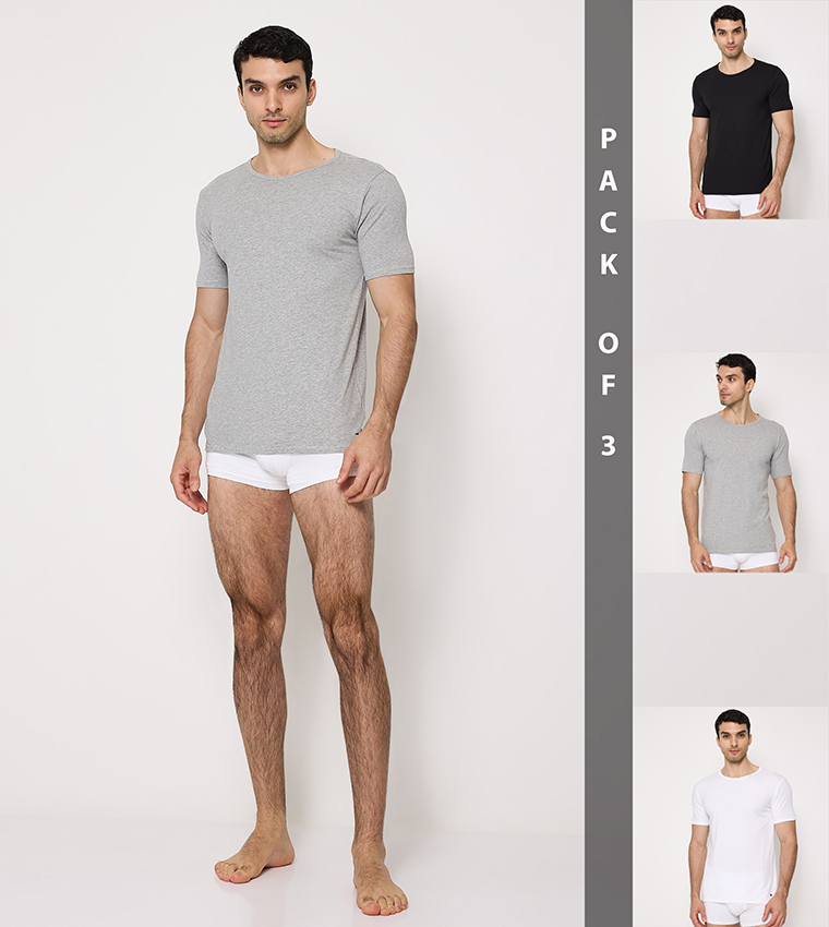 Pack of 3 Solid Short Sleeves T-Shirts