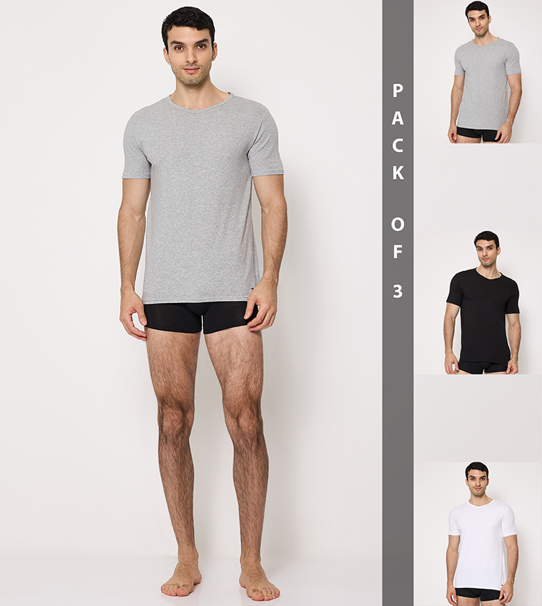 Pack of 3 Solid Short Sleeves T-Shirts