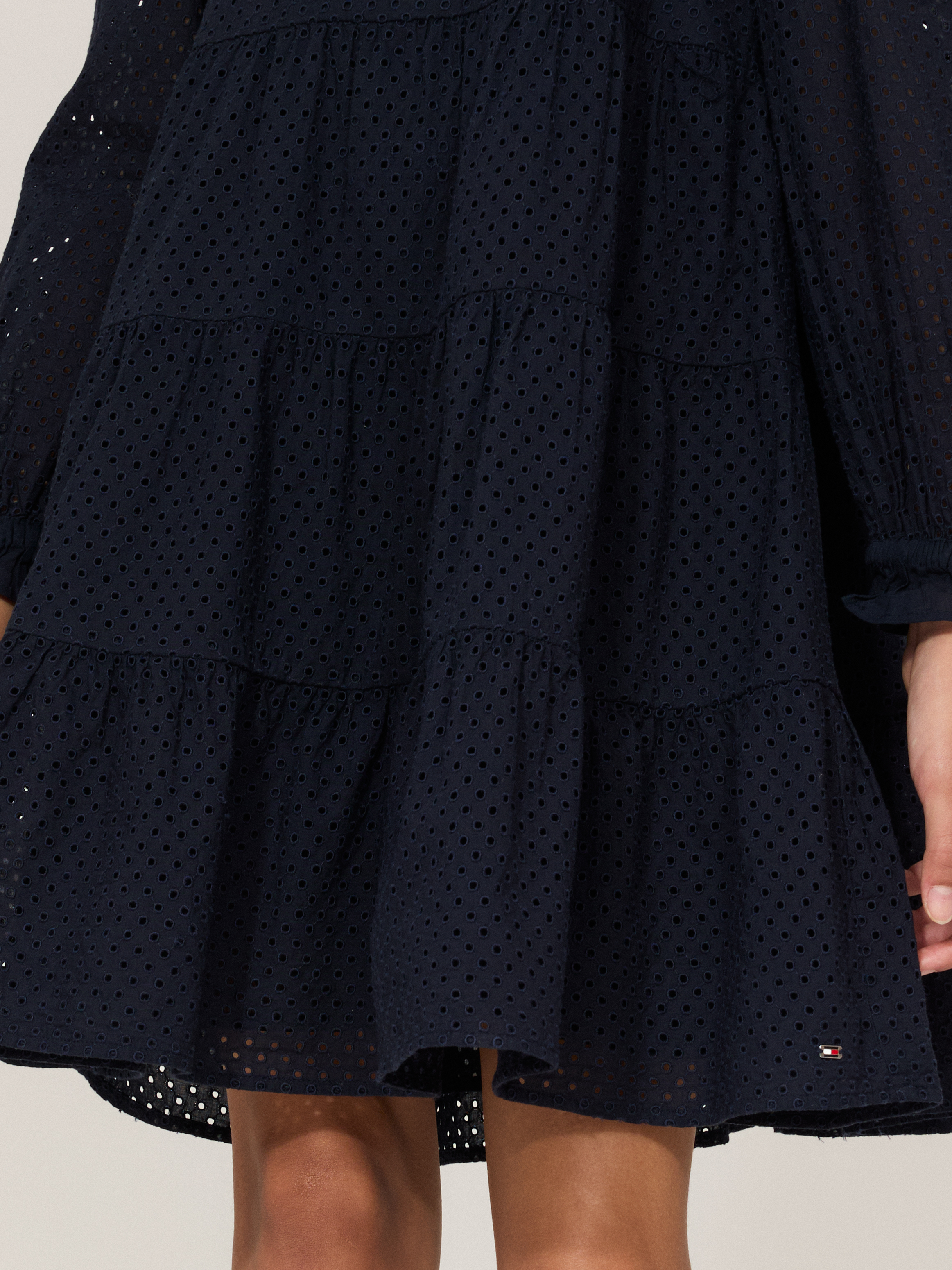 Broderie Long Sleeves Tiered Dress