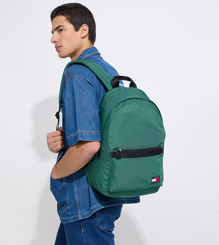 Logo Badge Zippered Backpack