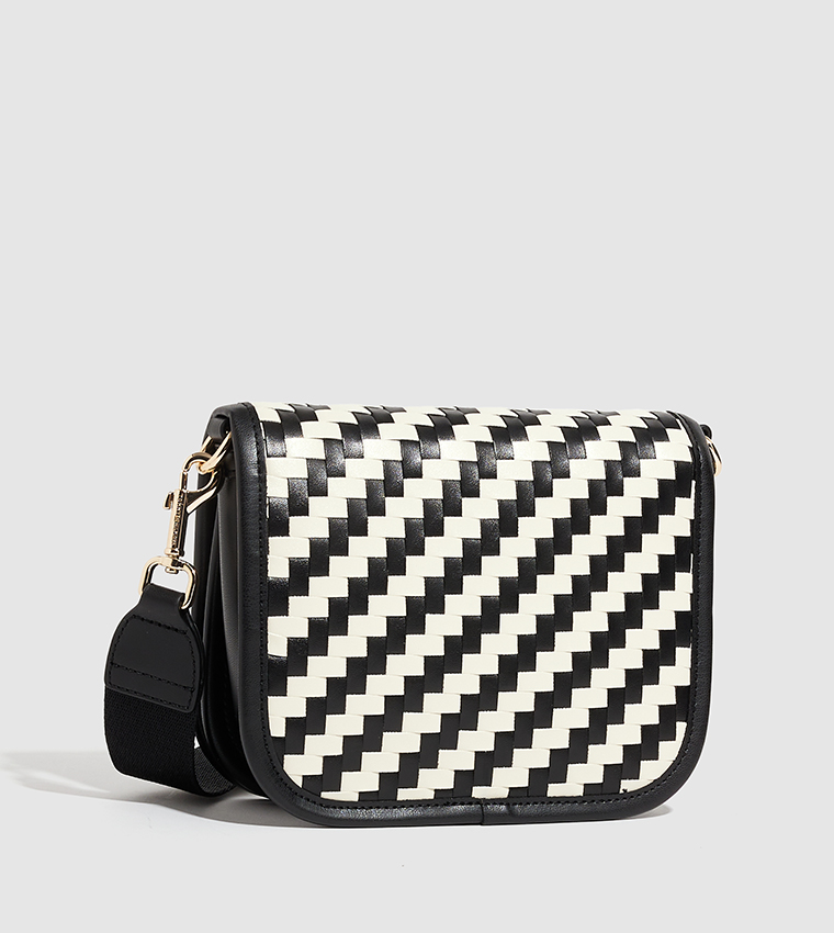 Textured Crossbody Bag with Pouch