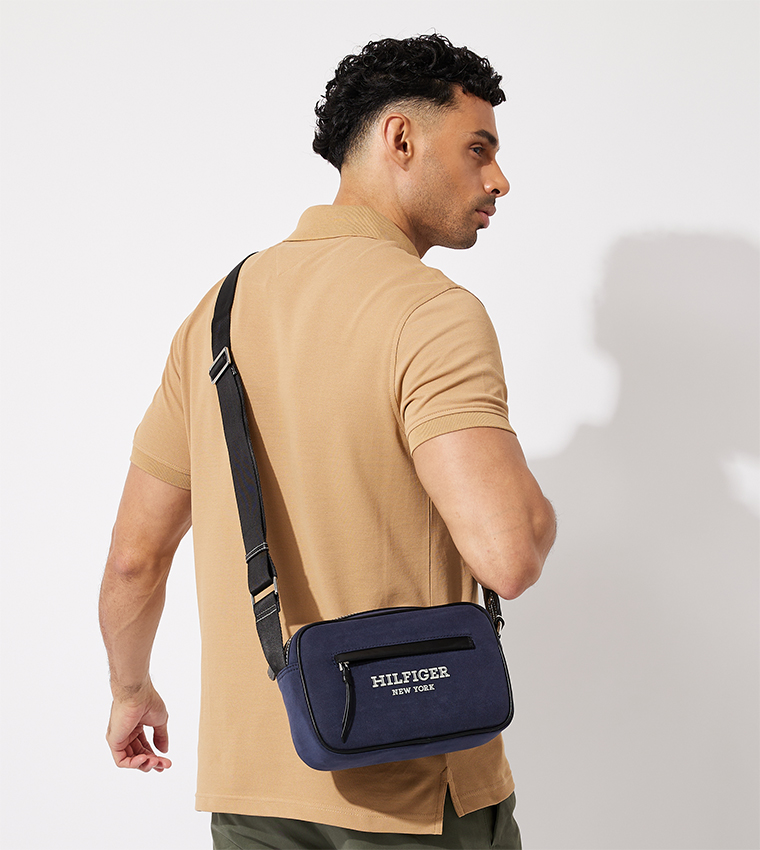 Logo Print Zippered Camera Bag