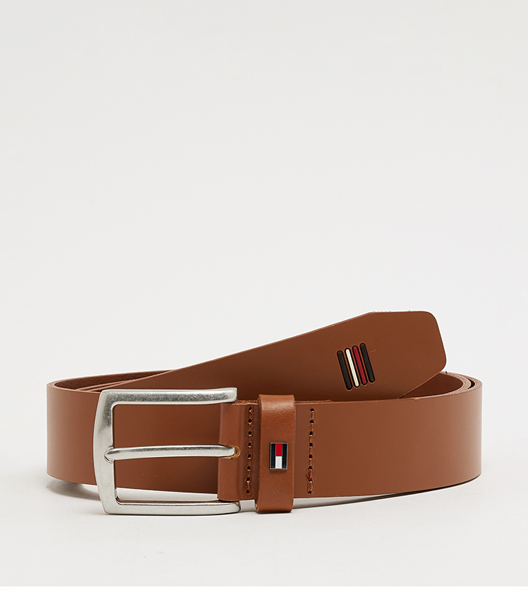 DENTON 3.5 Logo Detail Leather Belt