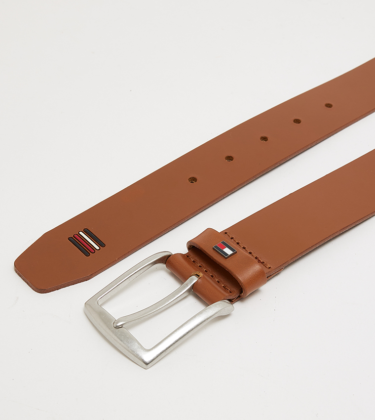 DENTON 3.5 Logo Detail Leather Belt